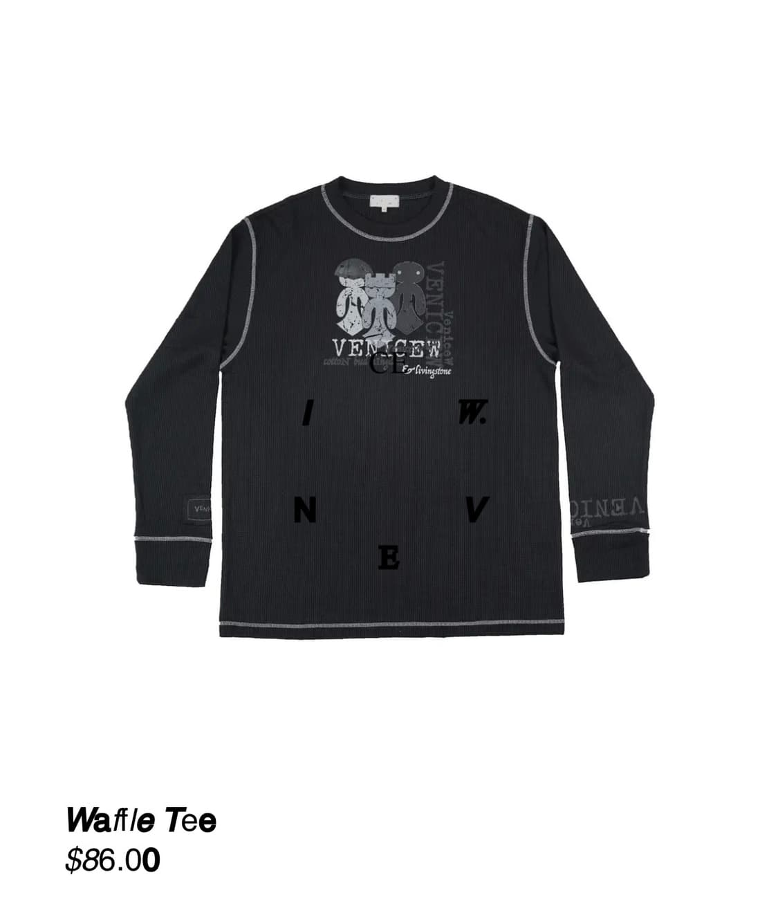 venicew 블랙 긴팔 티셔츠 상품이미지1