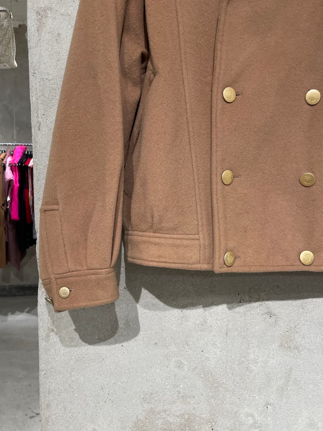 발렌티노 스포츠 베이지 금장 버튼 울 캐시미어 자켓 상품이미지4