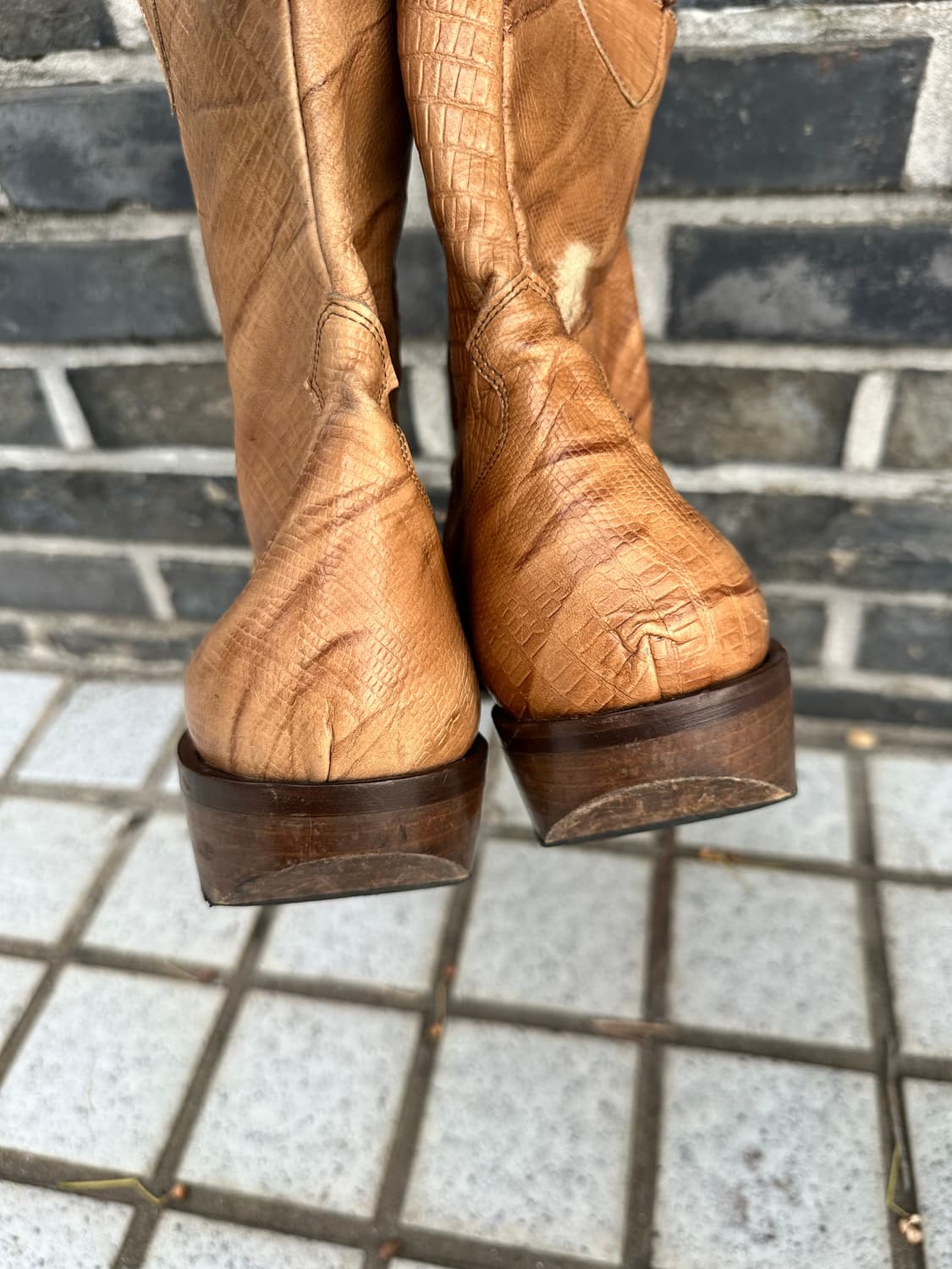 이태리 탄 크록 웨스턴 부츠 상품이미지4