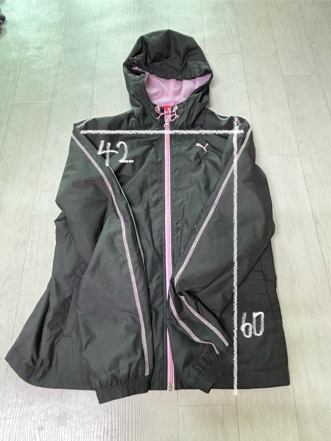 퓨마 핑크 그레이 바람막이 일본 빈티지 상품이미지5