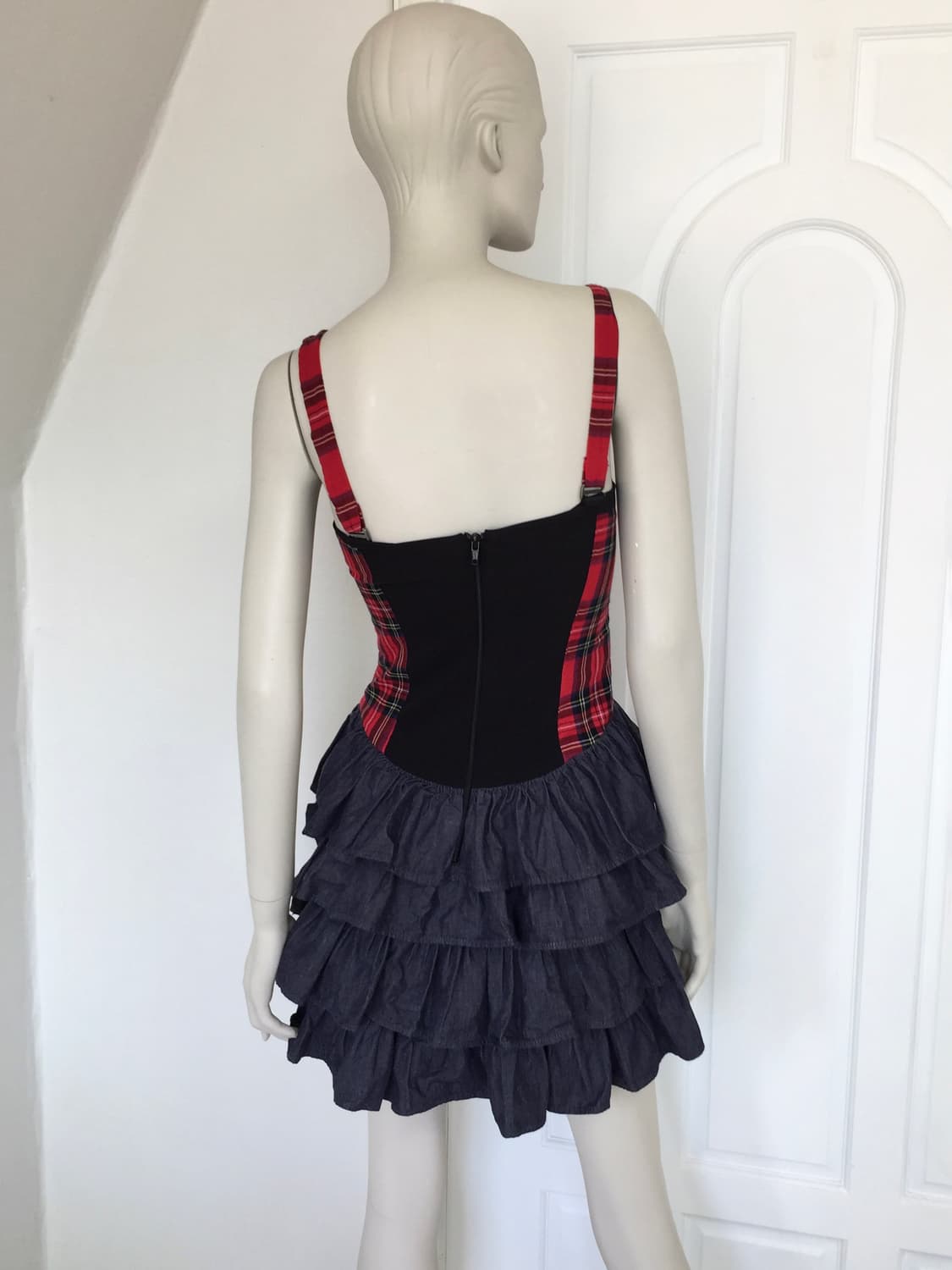 Italy Made  Tartan Plaid  Ruffle  Dress 상품이미지6