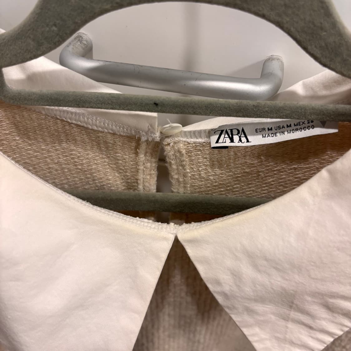 ZARA 베이지 골지 카라 티셔츠  상품이미지5
