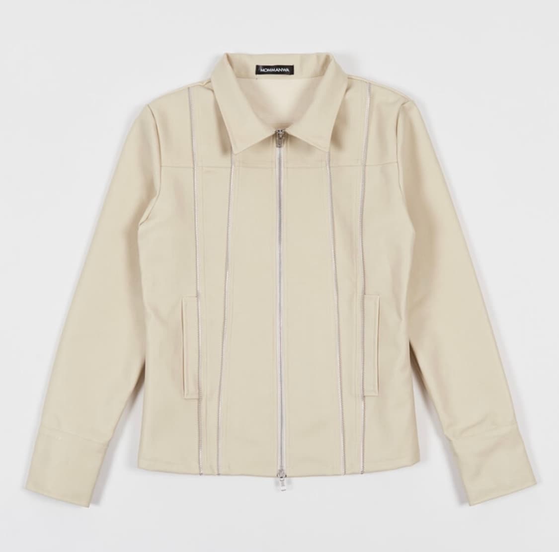 아이보리 가죽자켓 상품이미지1