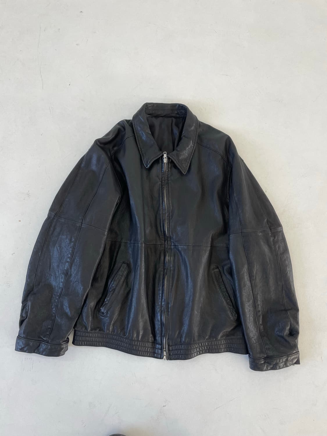 유스 램스킨 워시드 레더 블루종 상품이미지1