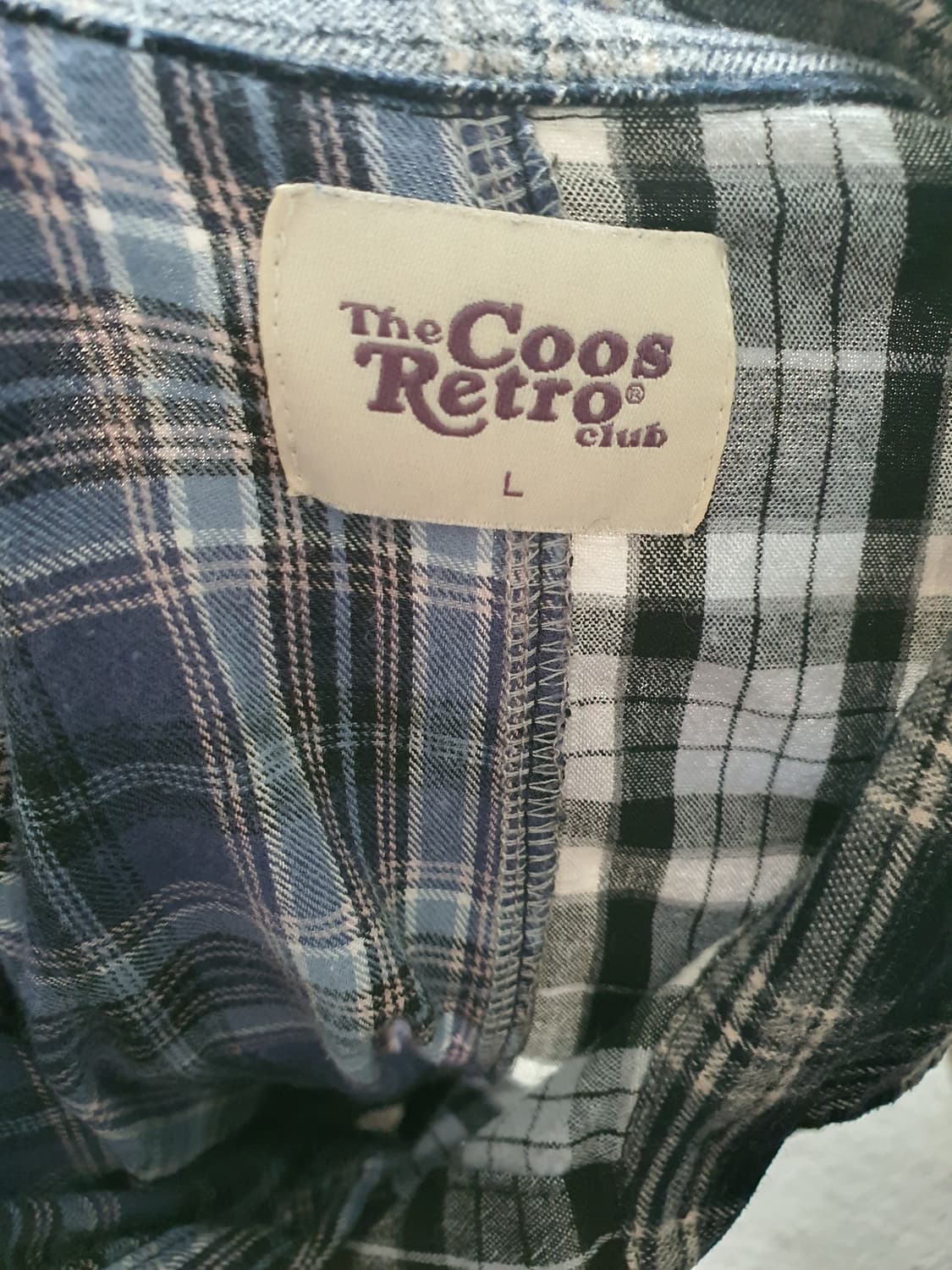 [모리걸] 배색 패치워크 체크 남방 셔츠 상품이미지7