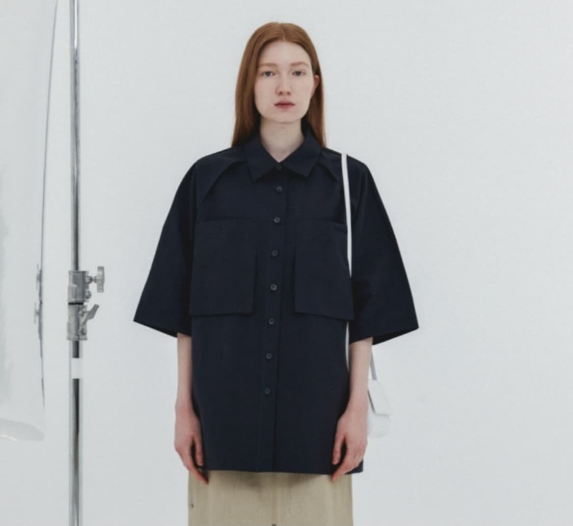 새상품) 에핑글러 pocket half sleeve shirt 네이비 반 상품이미지4