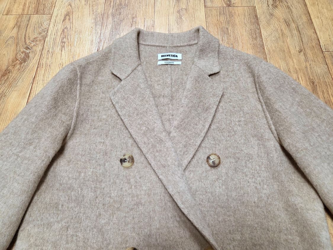 헬베티카(HELVETICA) 더블버튼 울코트 프리사이즈 새상품 상품이미지4