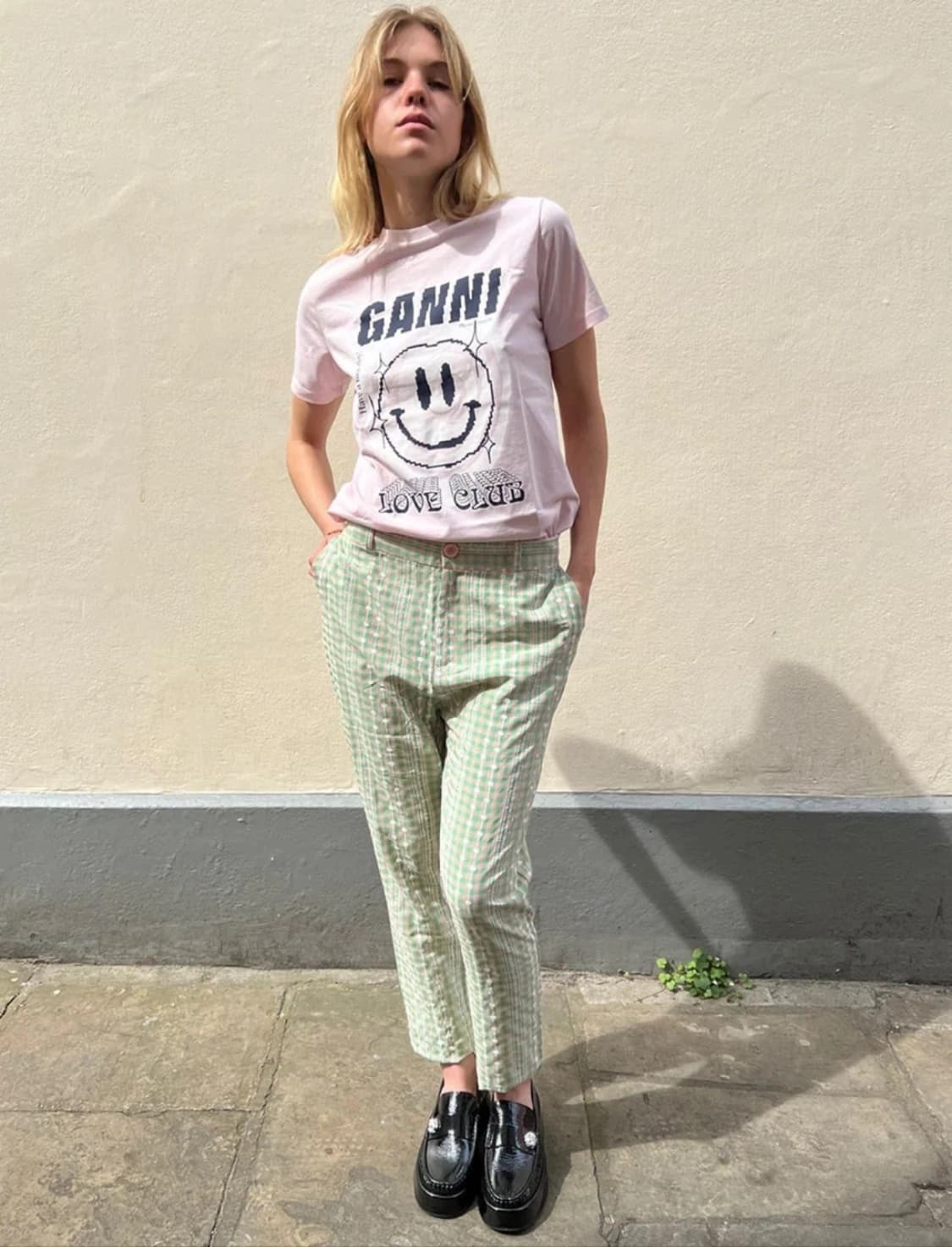 가니 Ganni 반팔 티셔츠 라이트라일락 s 상품이미지2