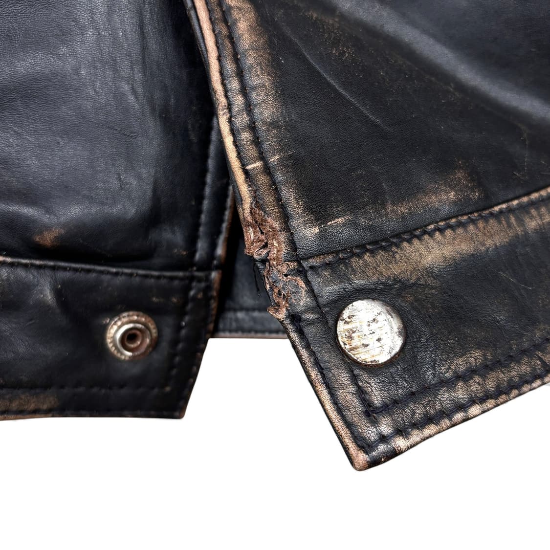 빈티지 레더 트러커 자켓 상품이미지4