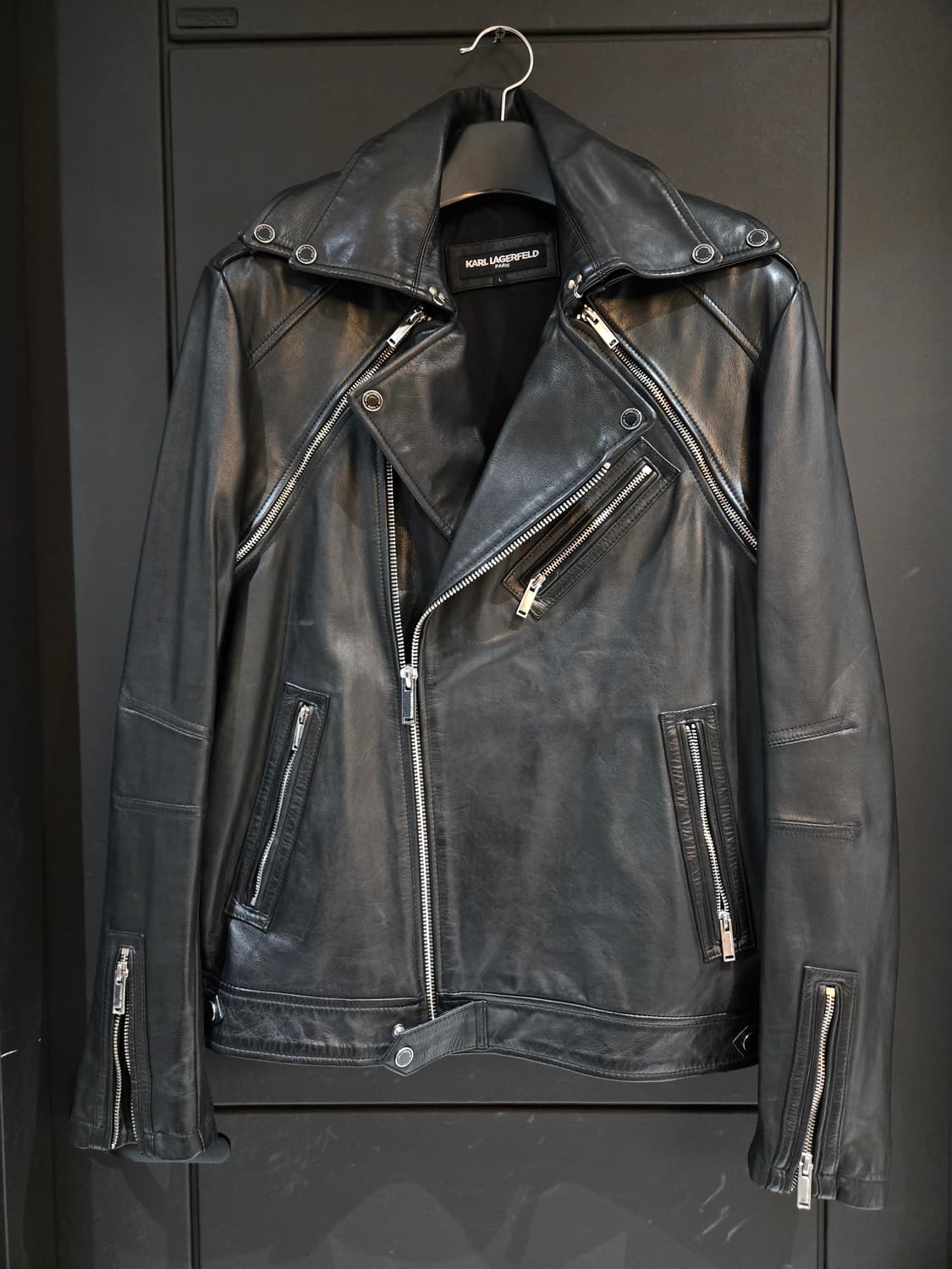 칼라거펠트 리얼레더 라이더쟈켓 상품이미지1