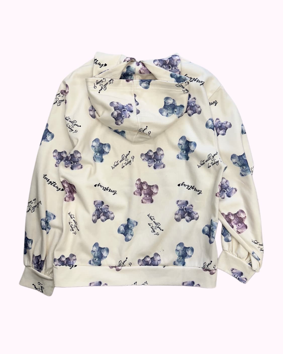 ivory bear pattern hood t-shirt 상품이미지4