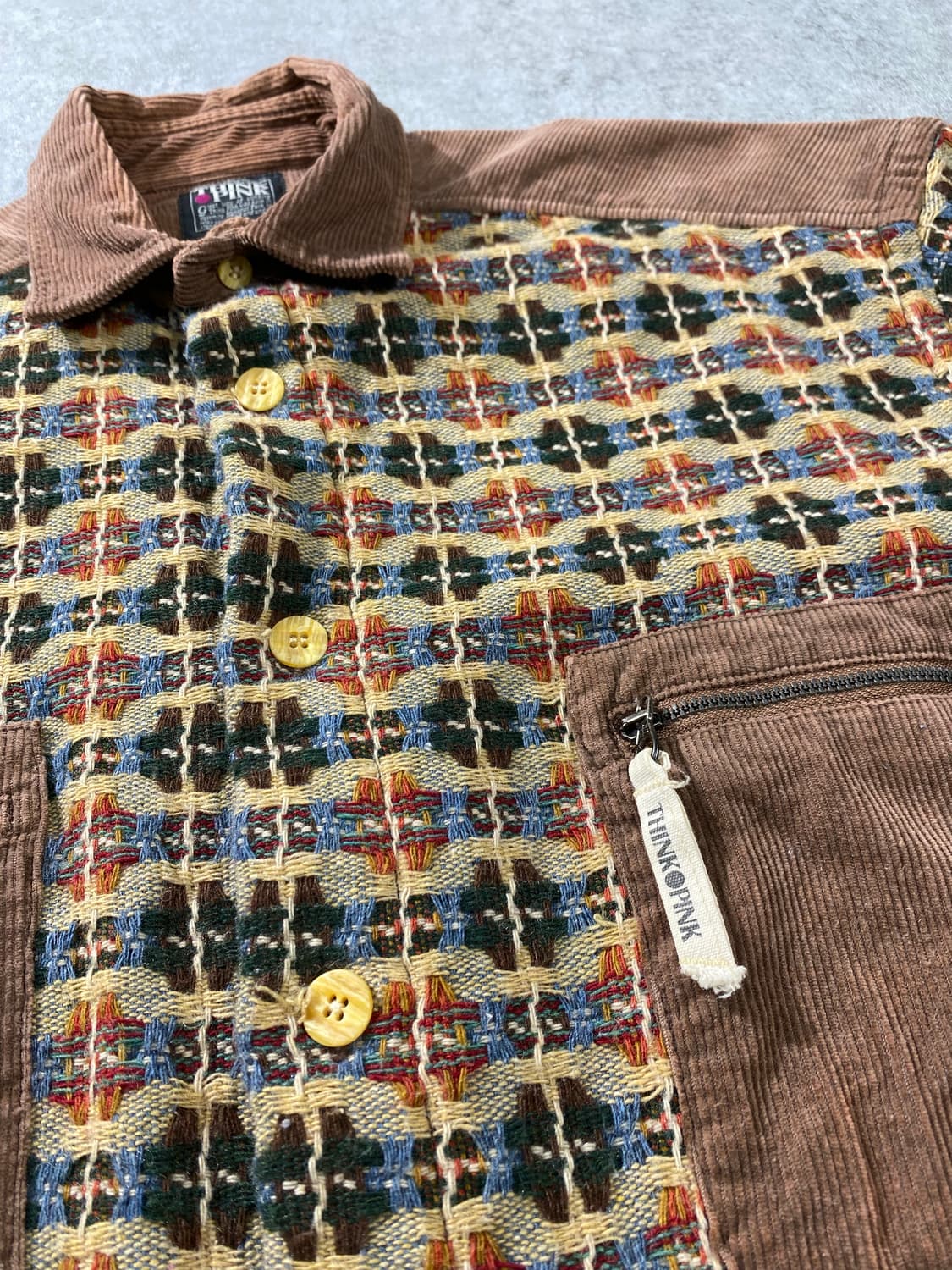 [L] 90s Think Pink 이태리 메이드 에스닉 셔츠 상품이미지3