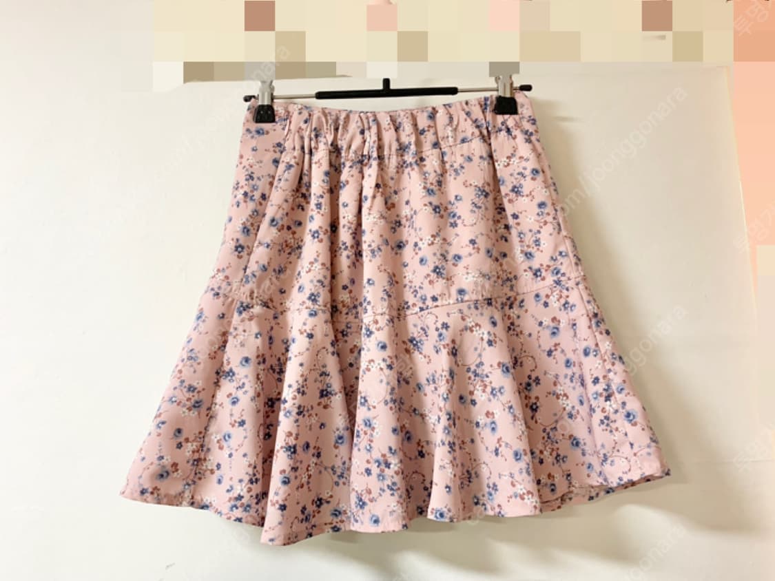 연핑크 꽃무늬 치마 반바지 55/큐롯/새거수준 상품이미지2