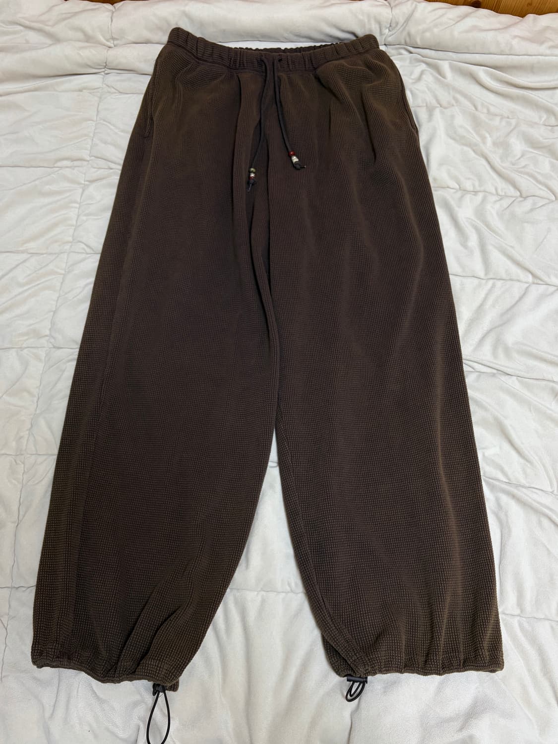 투머치택스 웨스턴 비즈 와플 팬츠 워시드 브라운 상품이미지7