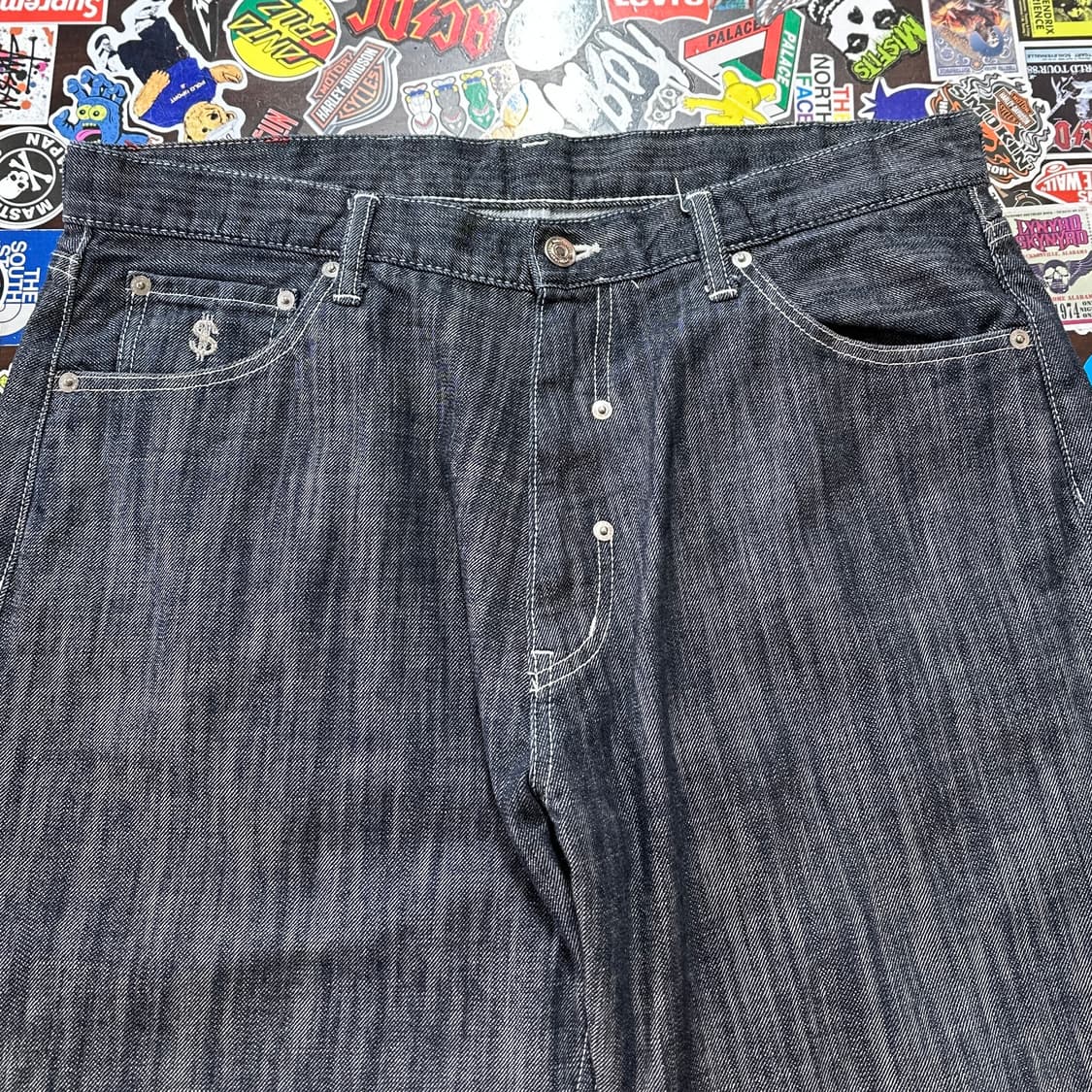 스와거 와이드 블루 진 데님 팬츠 34 상품이미지5