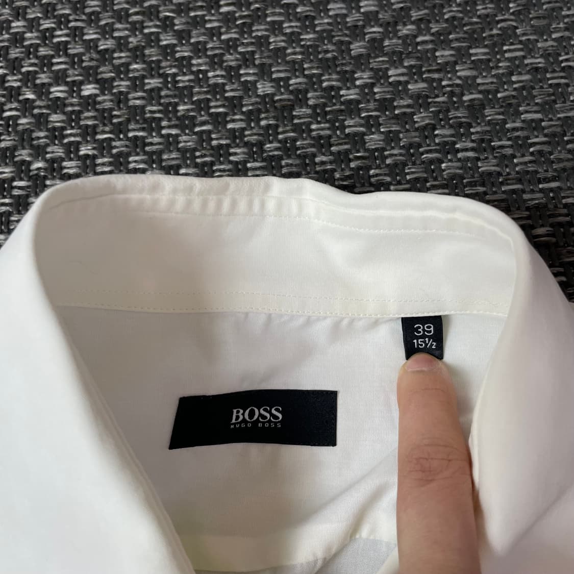 휴고보스 화이트 원포켓 코튼 긴팔 셔츠 상품이미지4