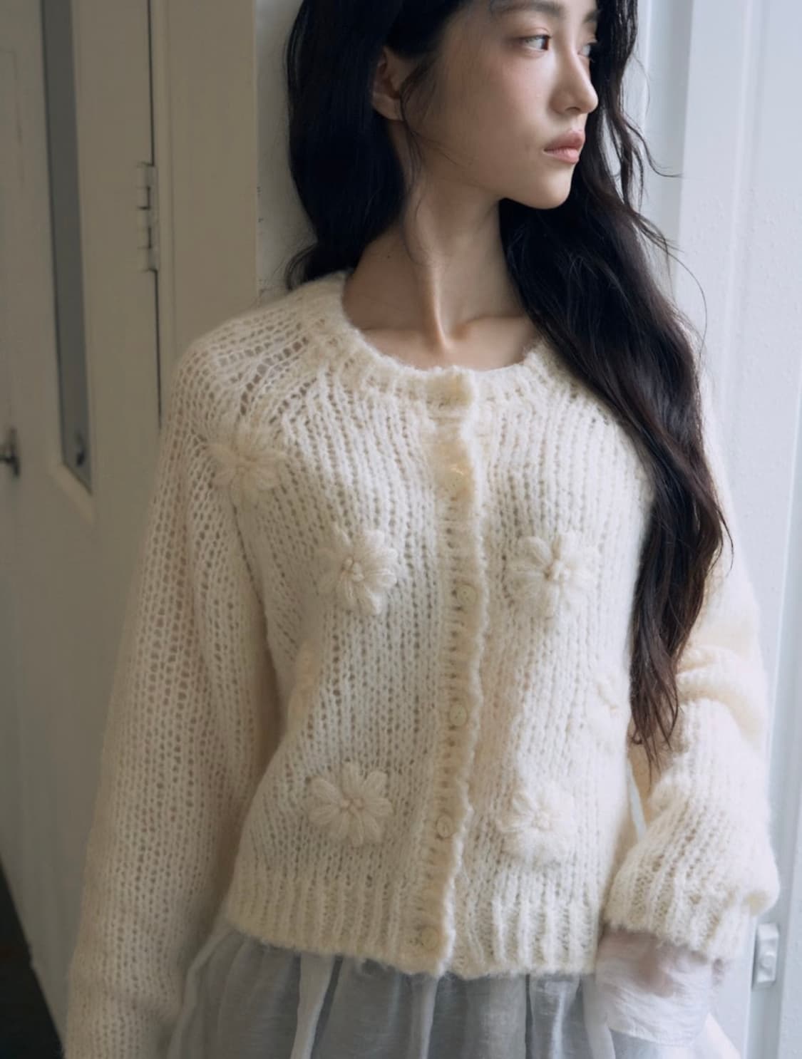 Ivory cardigan (made in Korea) 상품이미지1