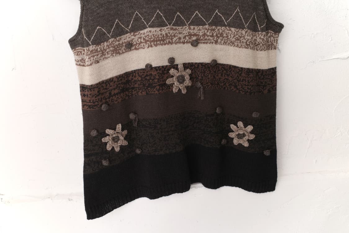 flower knit vest 상품이미지4