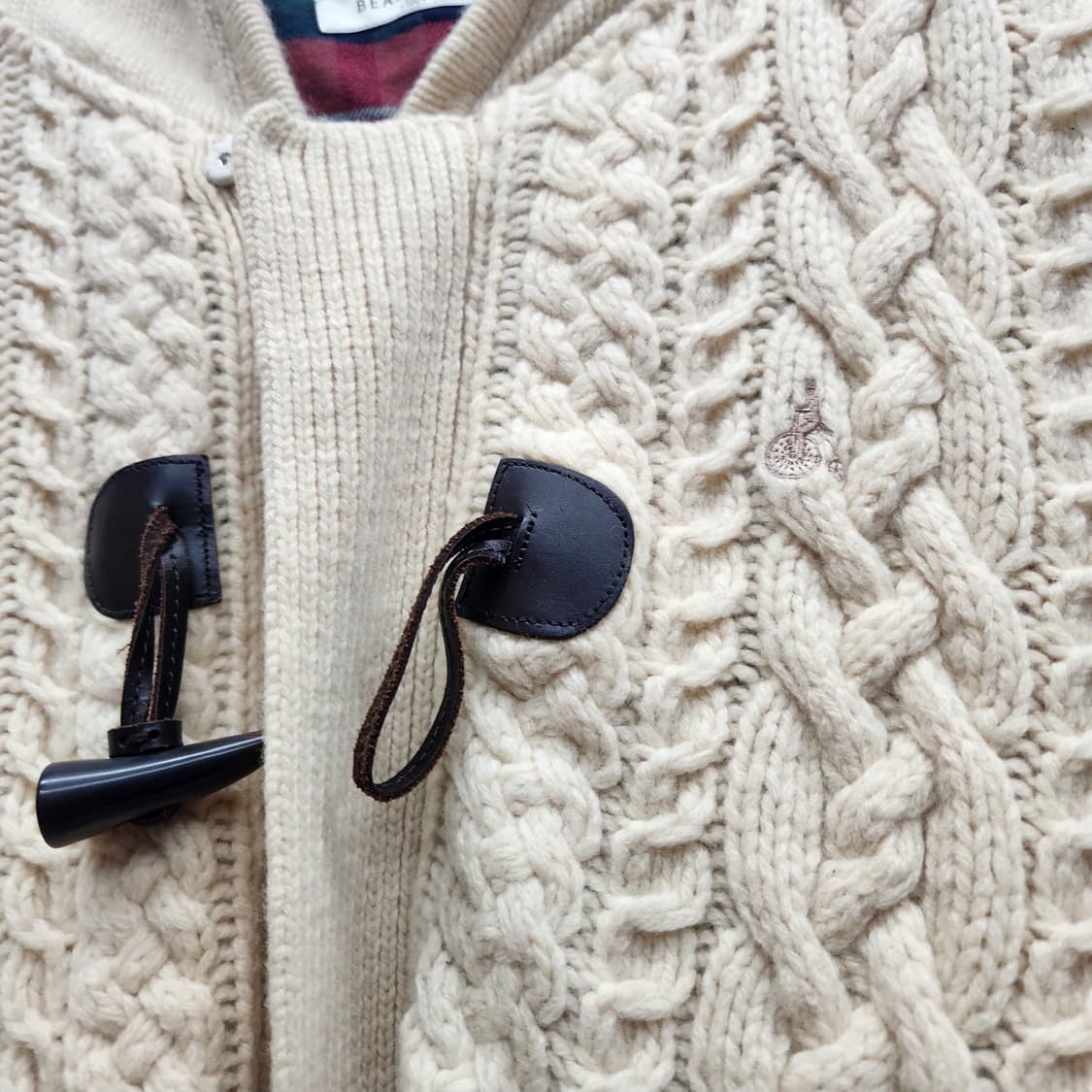 빈폴 꽈배기 니트 떡볶이 집업 코트 100(XL) 상품이미지3