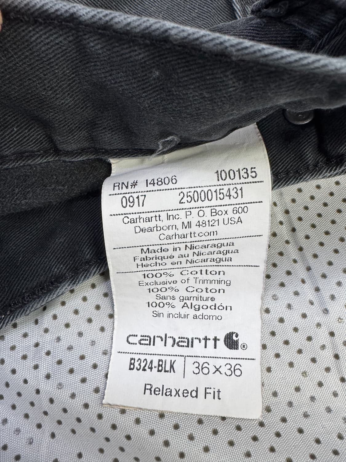 칼하트 싱글니 블랙 ///// 더블니 상품이미지10