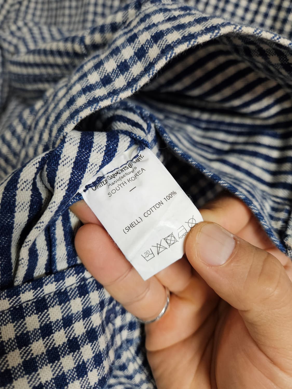 아메카지 웰코 WELL-COSTUME 체크 데님 자켓 38 상품이미지6