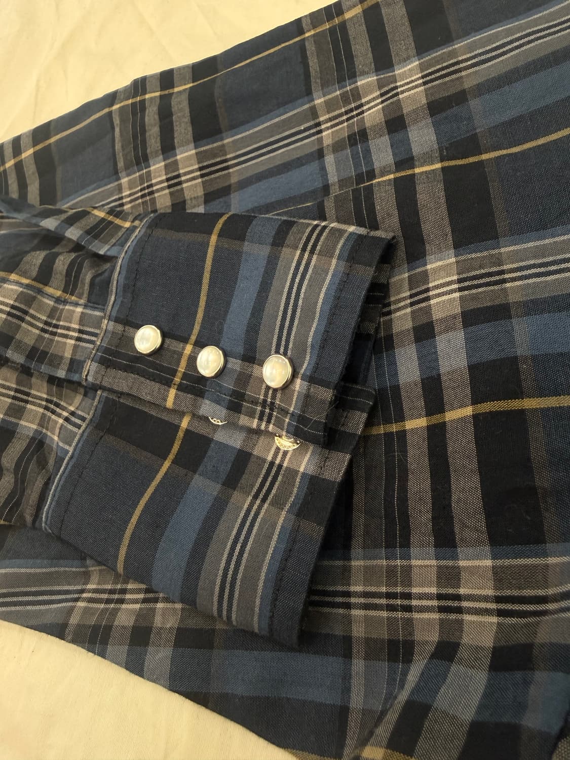 ELY 빈티지 웨스턴 셔츠 네이비 체크 상품이미지3