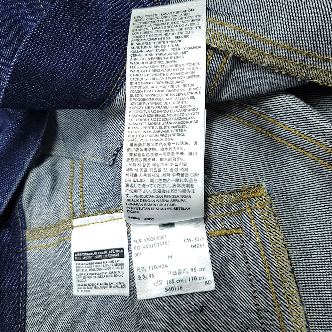 [95] 리바이스 진청 오리지널 데님 워싱 타입3 트러커 상품이미지8