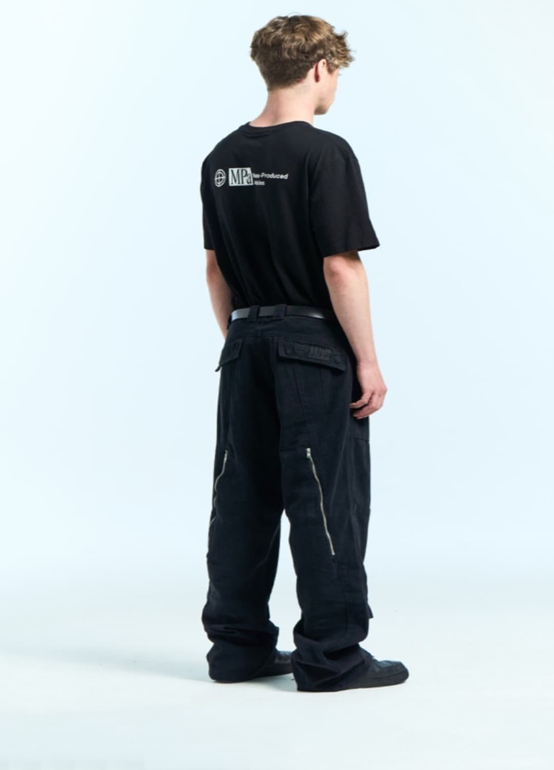 [S] 플라스틱프로덕트 mpa 웨이브 지퍼팬츠 블랙 s사이즈 상품이미지1