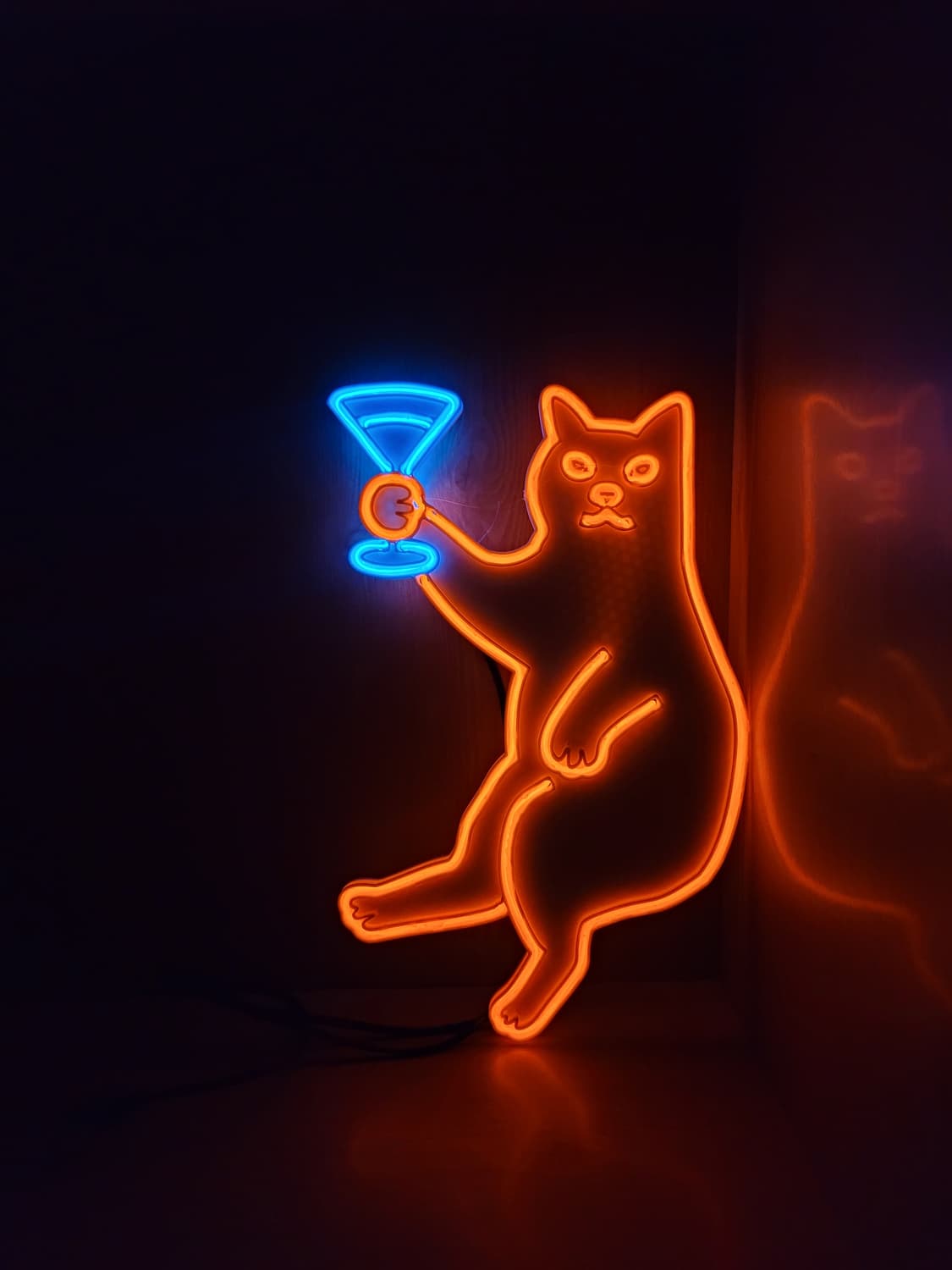 네온사인 고양이 칵테일 led 램프 조명 무드등 상품이미지4