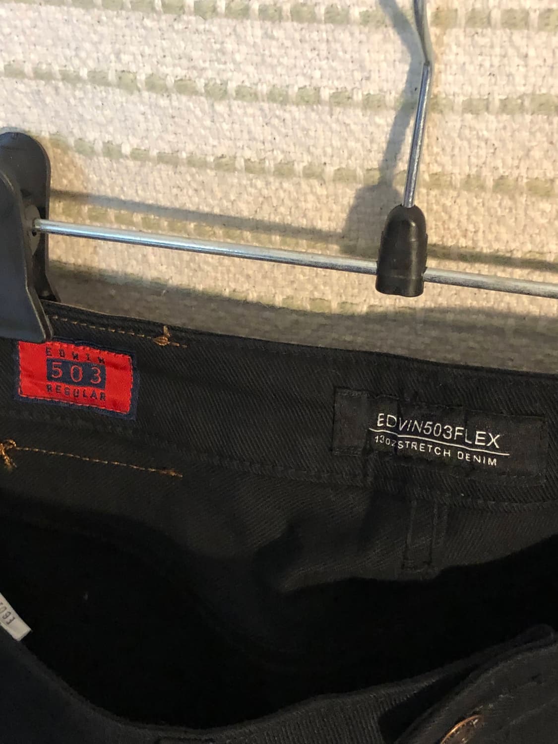 에드윈 F503 플랙스 레귤러핏 흑청 데님 블랙진 34x33 상품이미지3