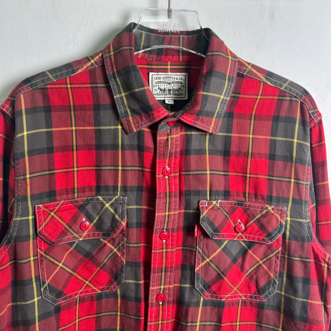 Levis 리바이스 빈티지 웨스턴 체크 셔츠 L 상품이미지5