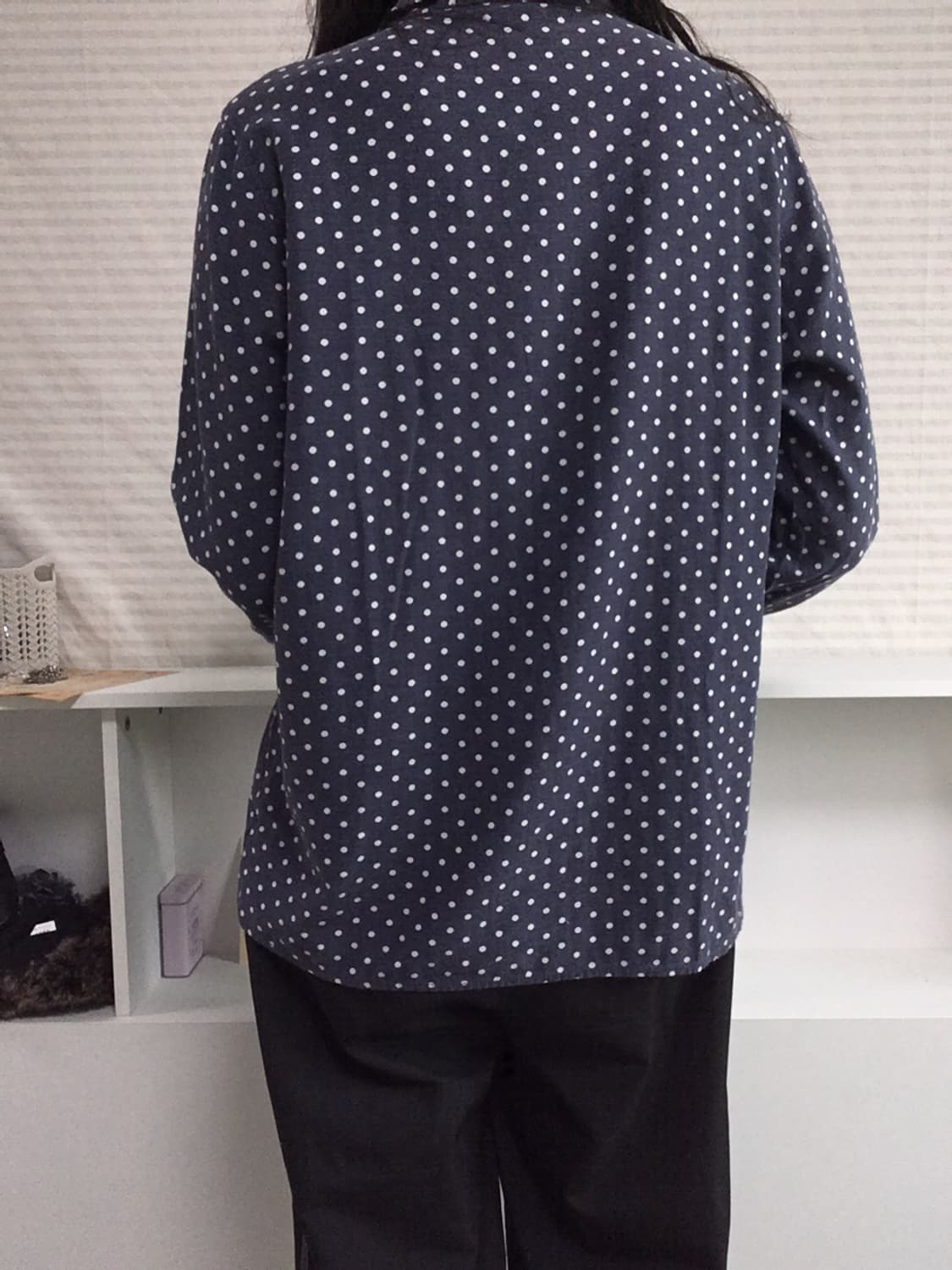 jpn vintage 네이비 도트 셔츠 y2k 스트릿 일본빈티지  상품이미지5