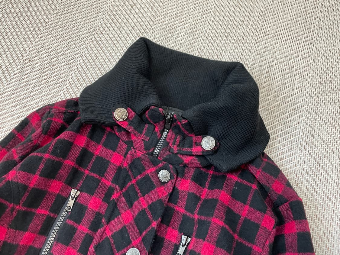 빈티지 체크 패턴 블루종 자켓 goa y2k J03663 상품이미지3