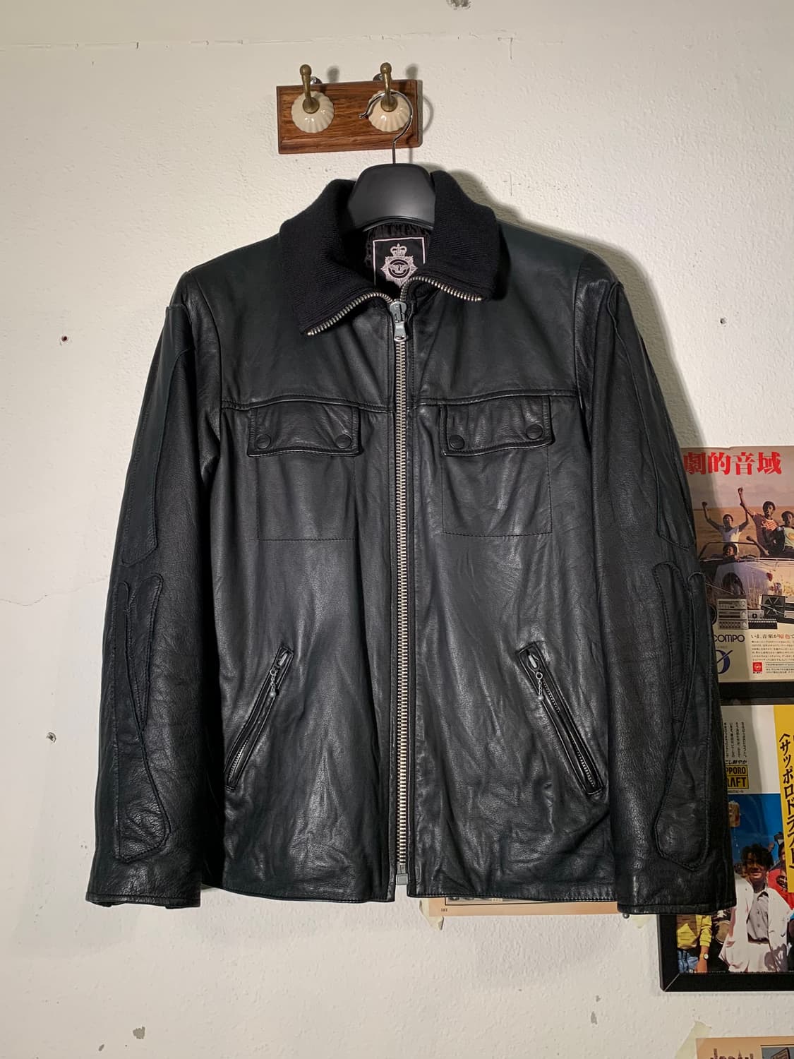 네이버후드 카우 레더 본 패치 자켓 상품이미지1