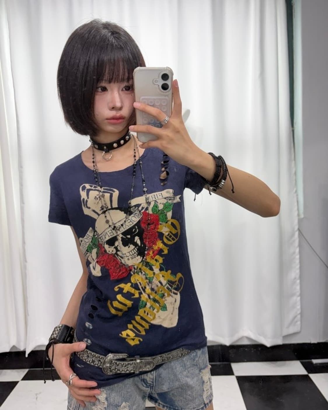 🎸네이비 프린팅 티셔츠🎸 상품이미지4