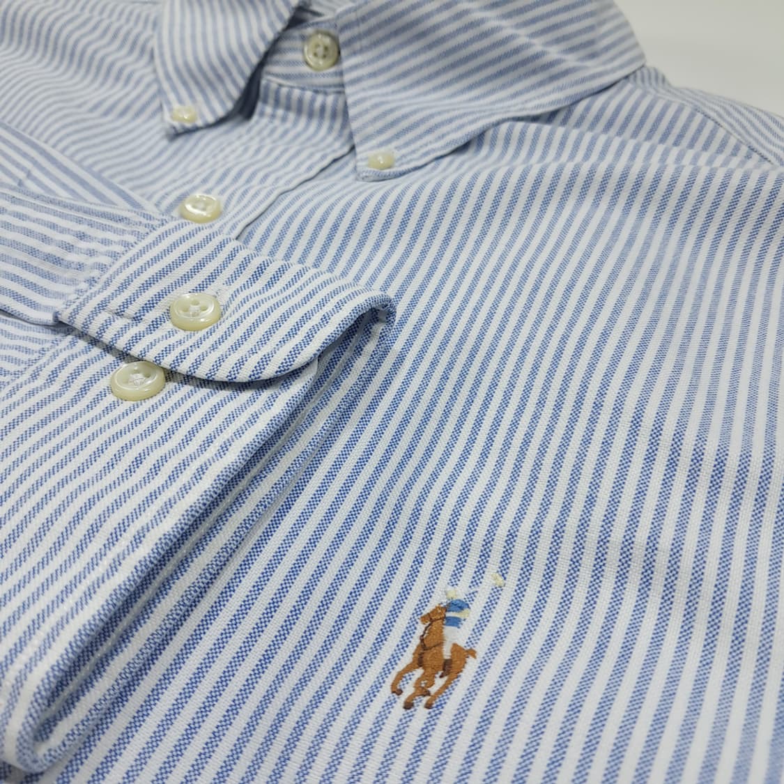 CL608 2XL 폴로 90s 홍콩판 스트라이프 클래식블루 셔츠 남방 상품이미지4