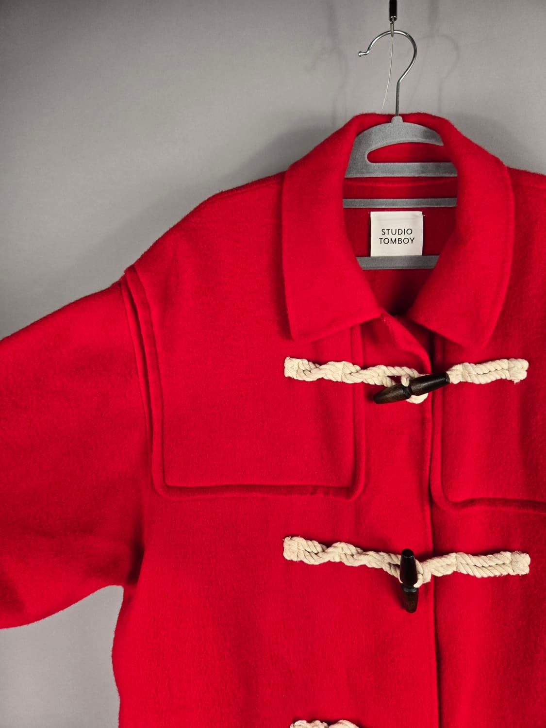 [무료배송]스튜디오 톰보이 여성 오버핏 울 앙고라 더플 코트 상품이미지4