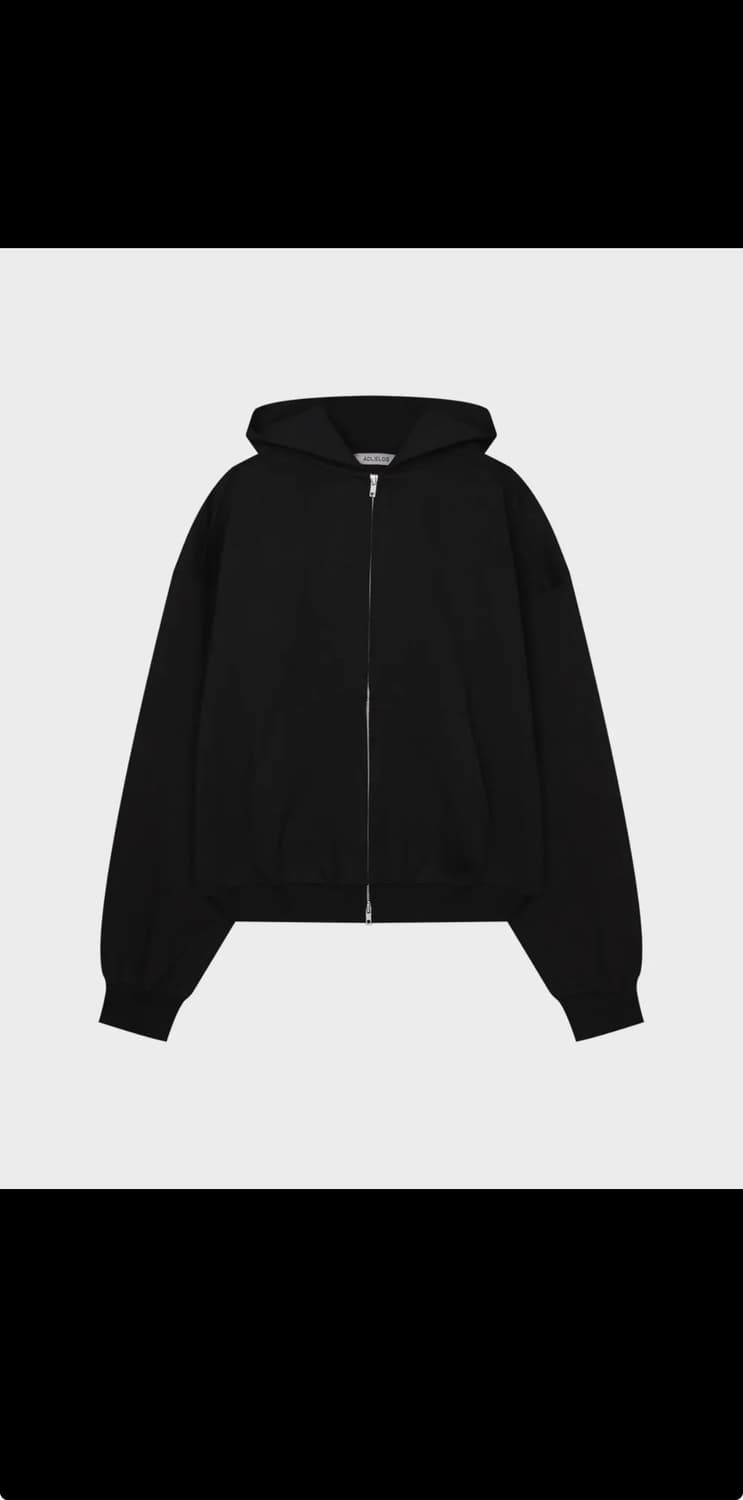 에드리엘로스 보더 풀 집 스웻 재킷 블랙 상품이미지1