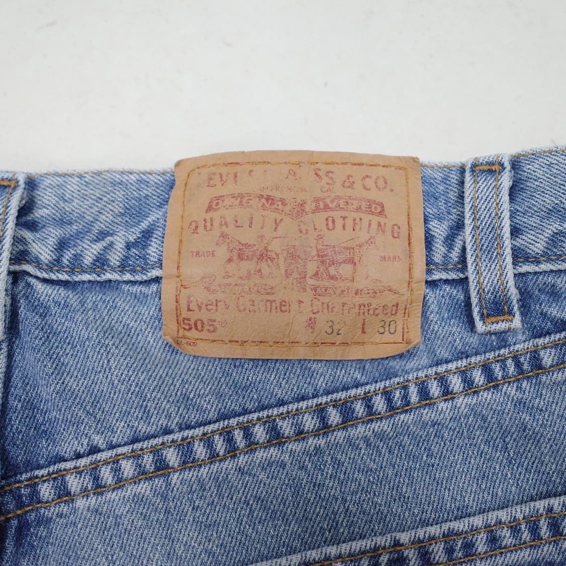 90s 리바이스 505 블랭크탭 데님 W32 L30 USA제조  상품이미지9