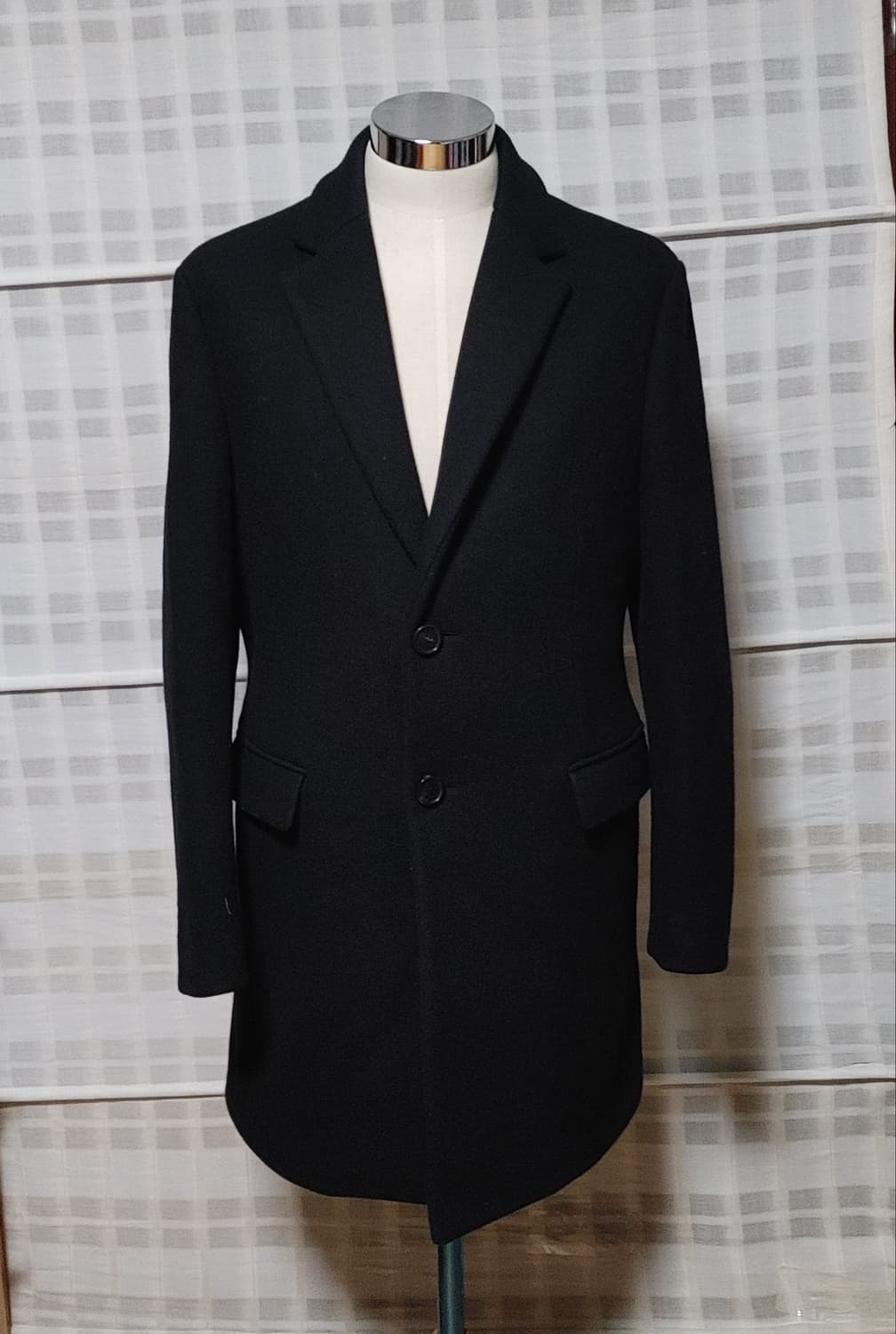 (한섬) 시스템 옴므 검정 싱글 코트 95~100 상품이미지3