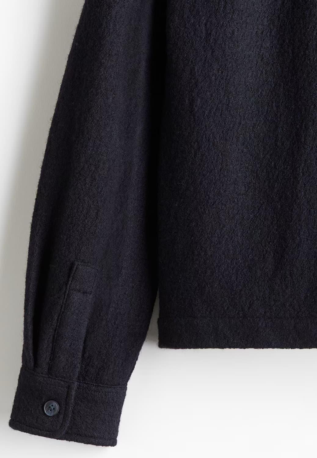 구매] H&M 울 블렌드 오버셔츠 레귤러핏 네이비 블루 123142600 상품이미지3