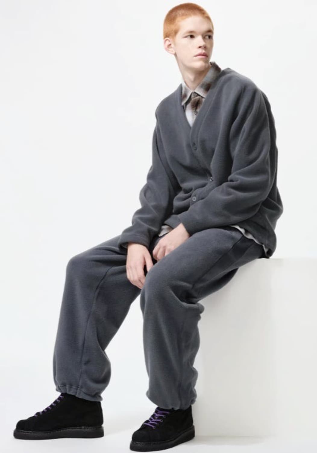 유니클로 x 니들스 콜라보 다크그레이 가디건 S 상품이미지1