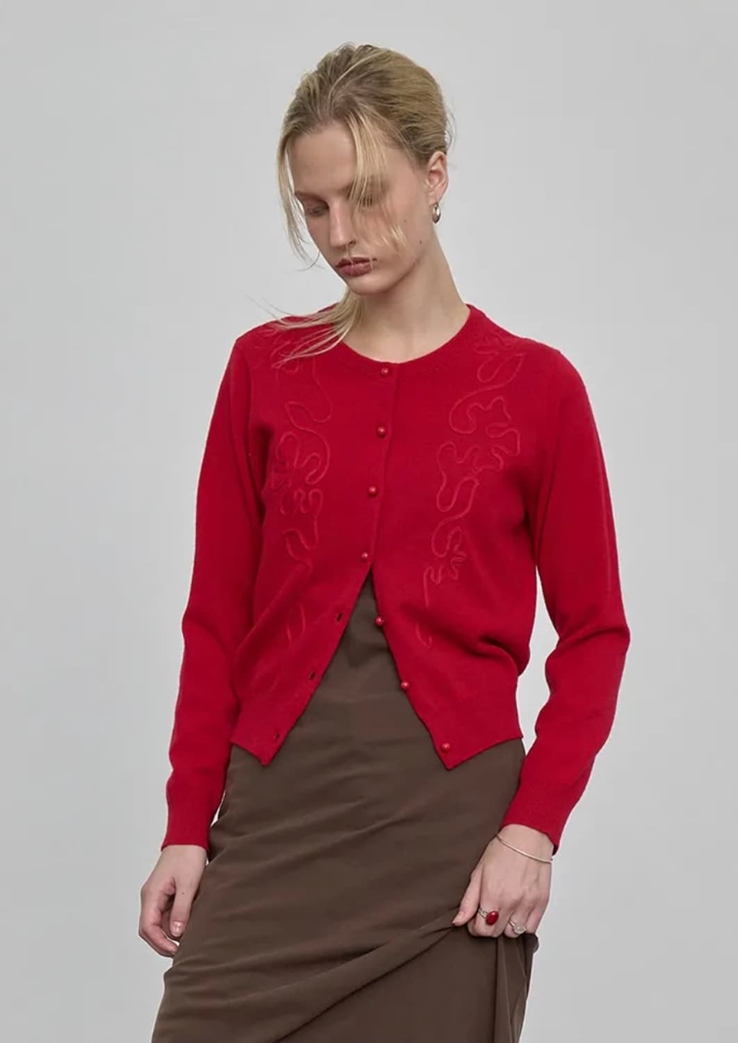 누아클레 니들워크 울 가디건 새상품 상품이미지1