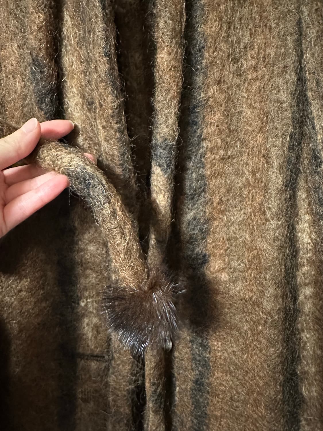 빈티지 스트라이프 모헤어 코트 상품이미지2