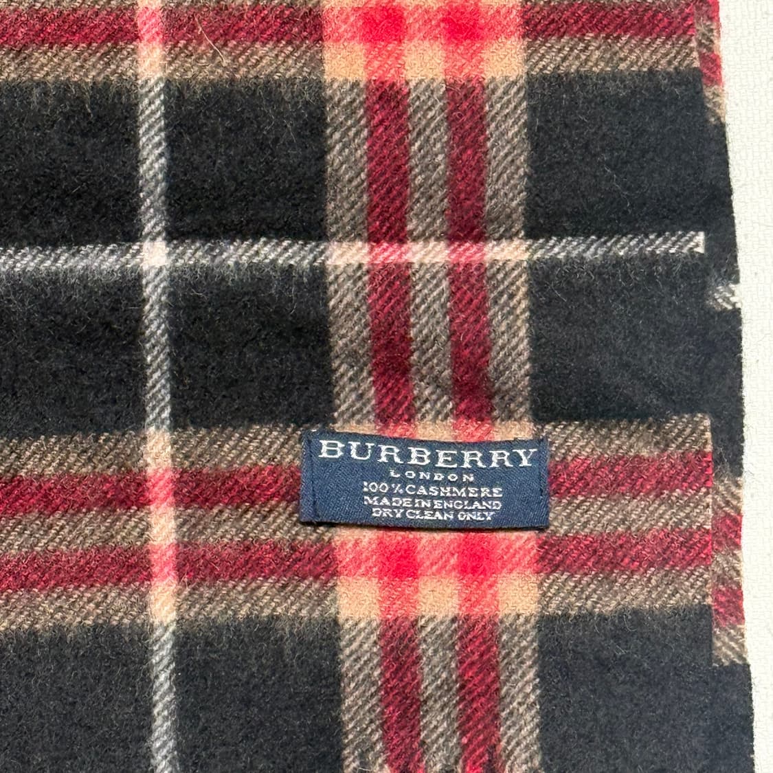 OS 버버리 레드 노바체크 캐시미어 머플러 상품이미지3