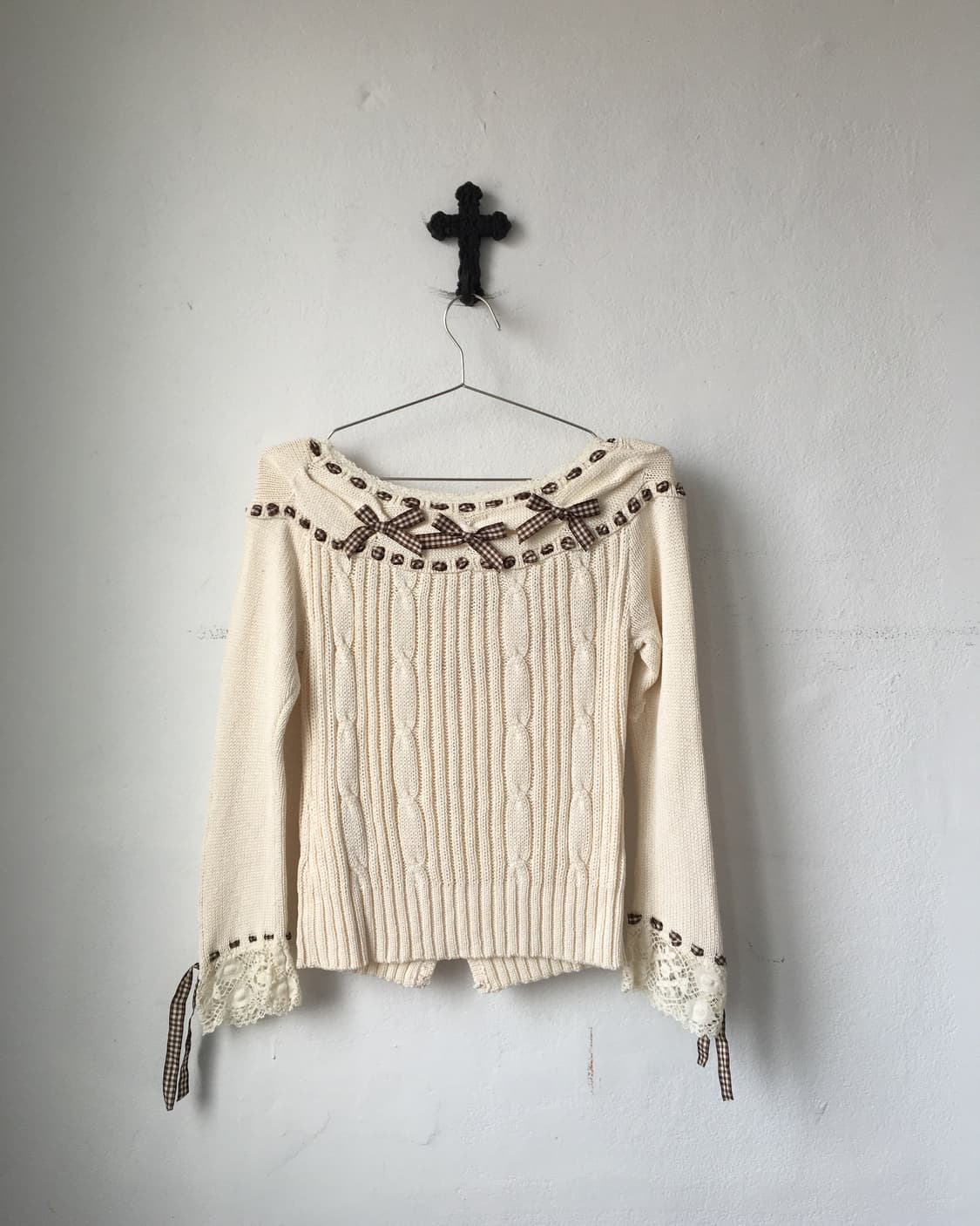 Ribbon point knit cardigan 상품이미지2