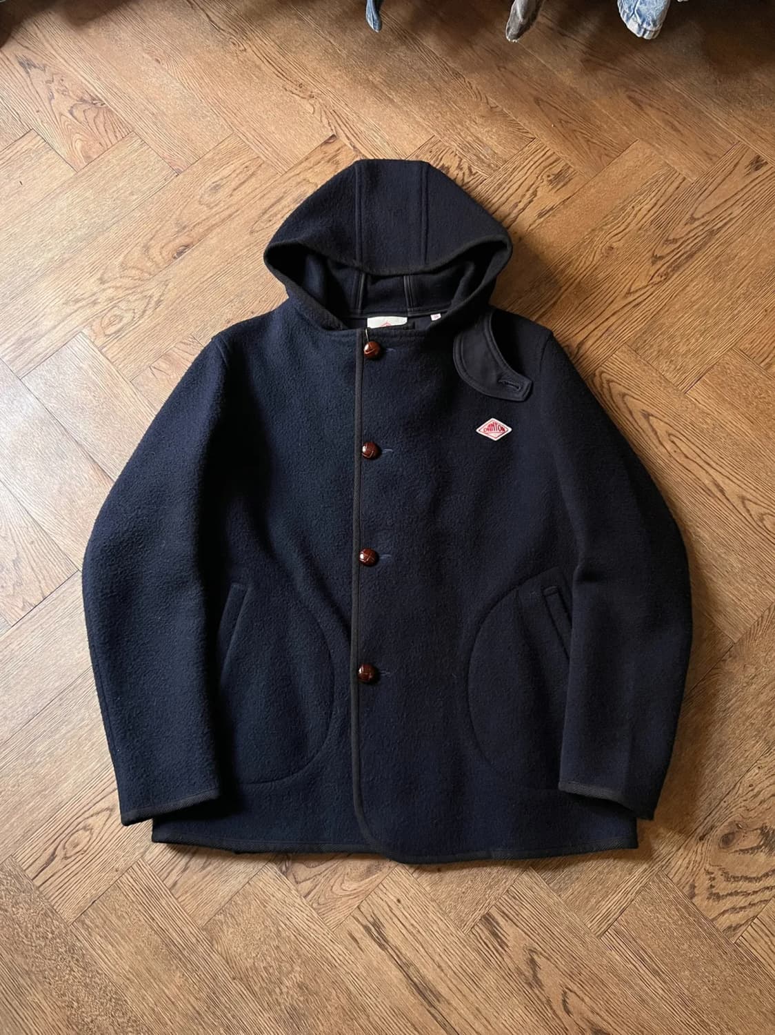 [38]DANTON 단톤 네이비 울 후드 코트 상품이미지1