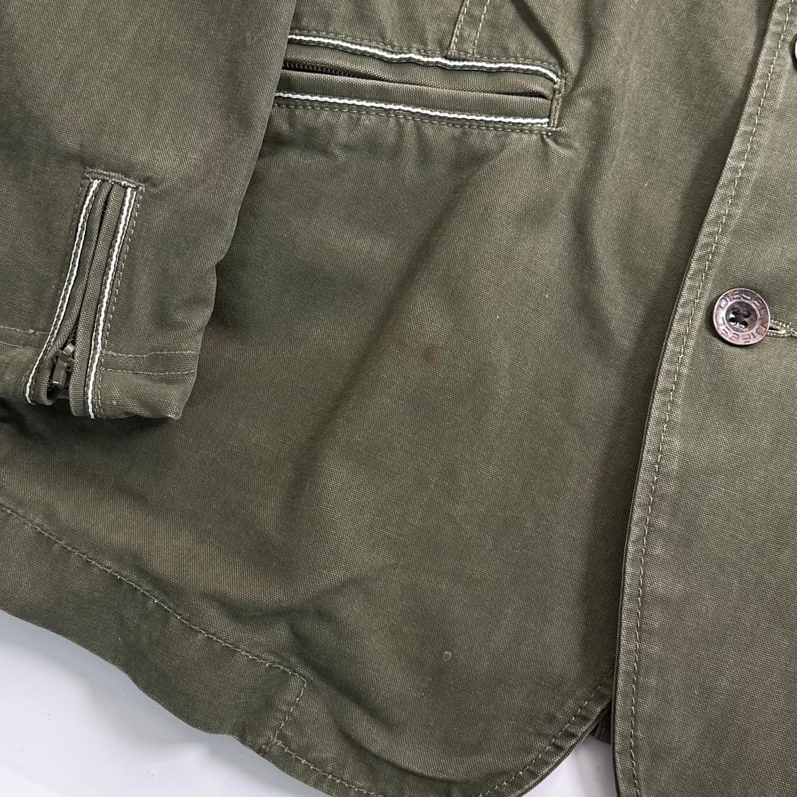 디젤 코튼 카키 블레이저 자켓 상품이미지5