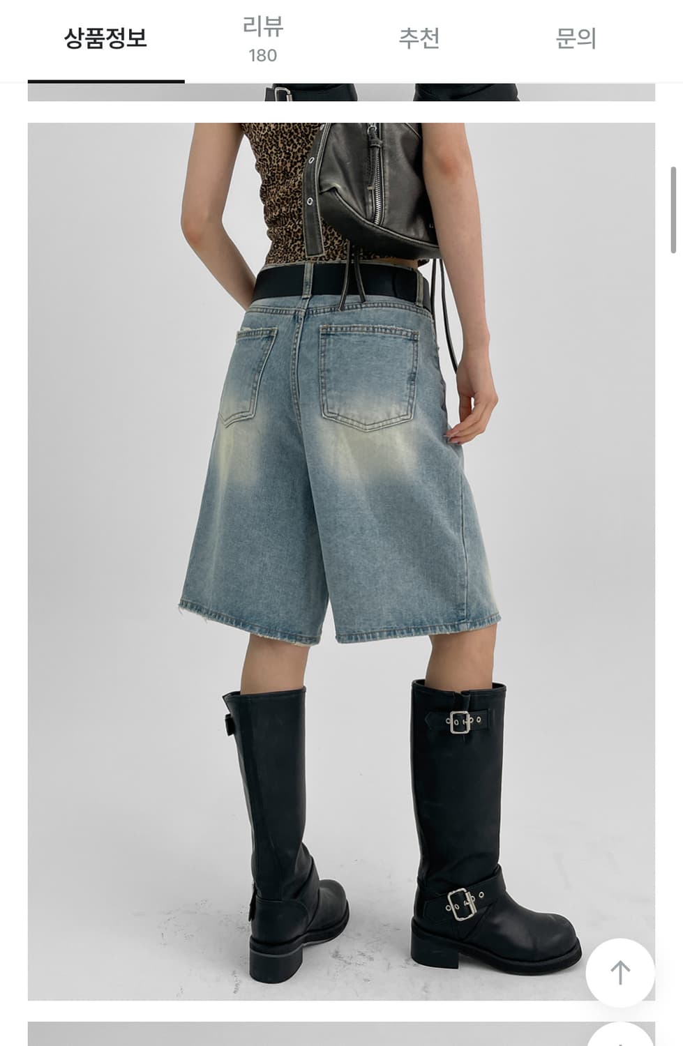 블랙업 5부 워싱 데님팬츠  상품이미지3