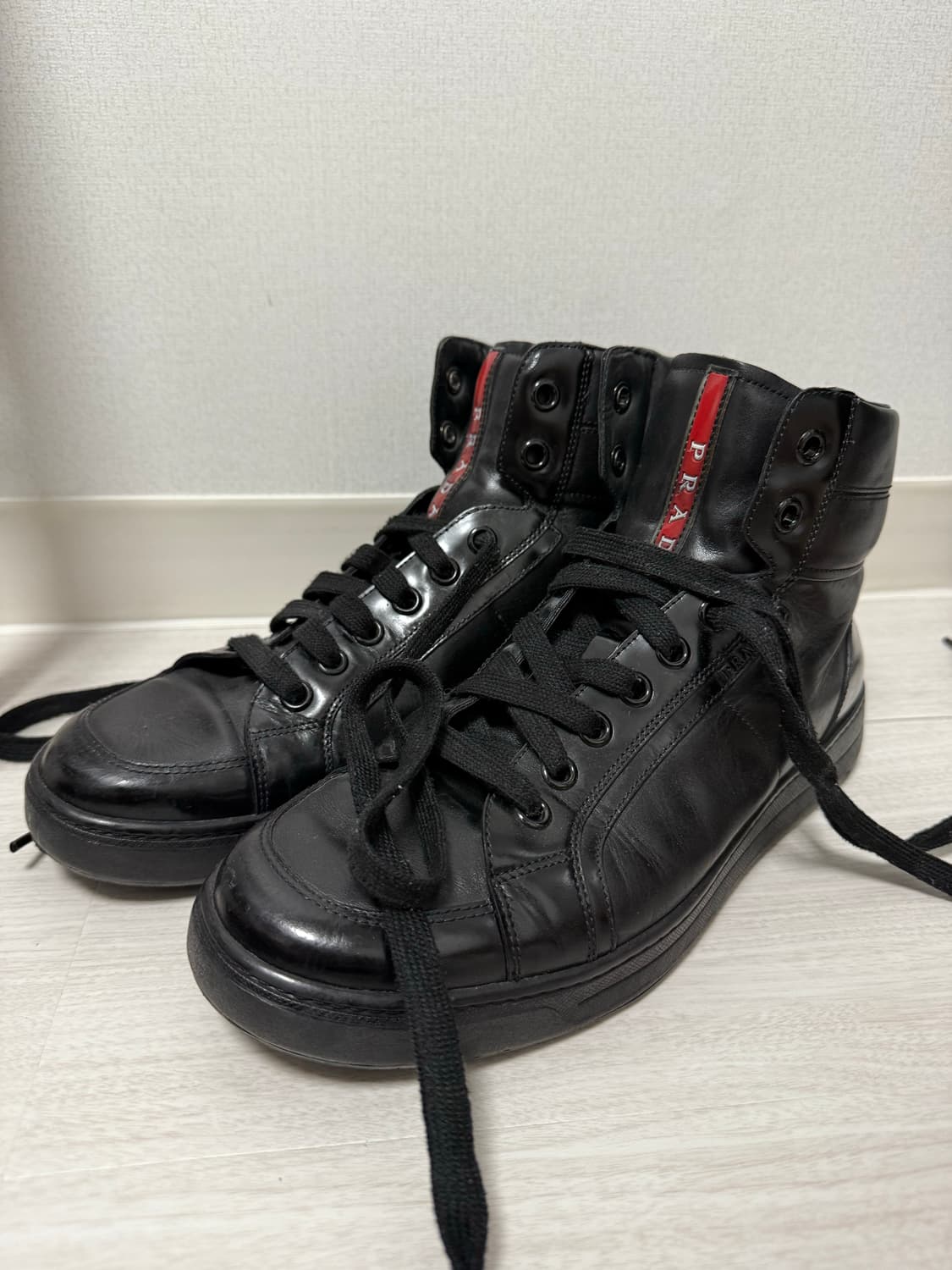 프라다 스포츠 레더 하이탑 상품이미지1